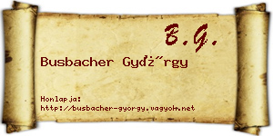 Busbacher György névjegykártya